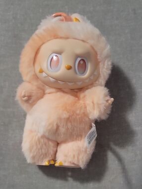 Labubu Peach Plush Monster Keychain